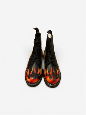 Dr. Martens 1460 Pascal Flame Boots Black Red US 8